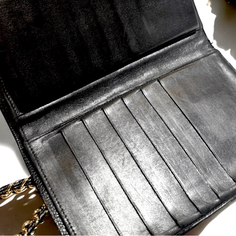 Chanel Authentic CC Black Calfskin Caviar Long Wallet - Picture 13 of 14